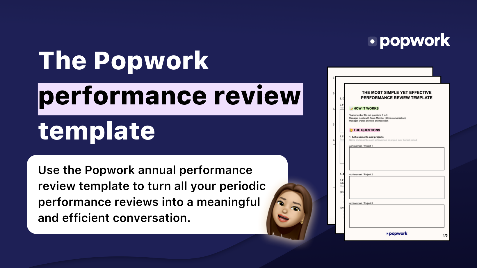 Popwork performance review template