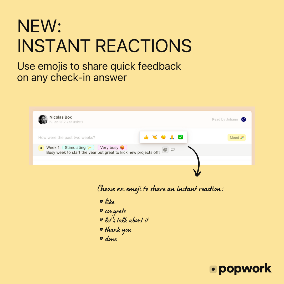 Quick reactions on Popwork