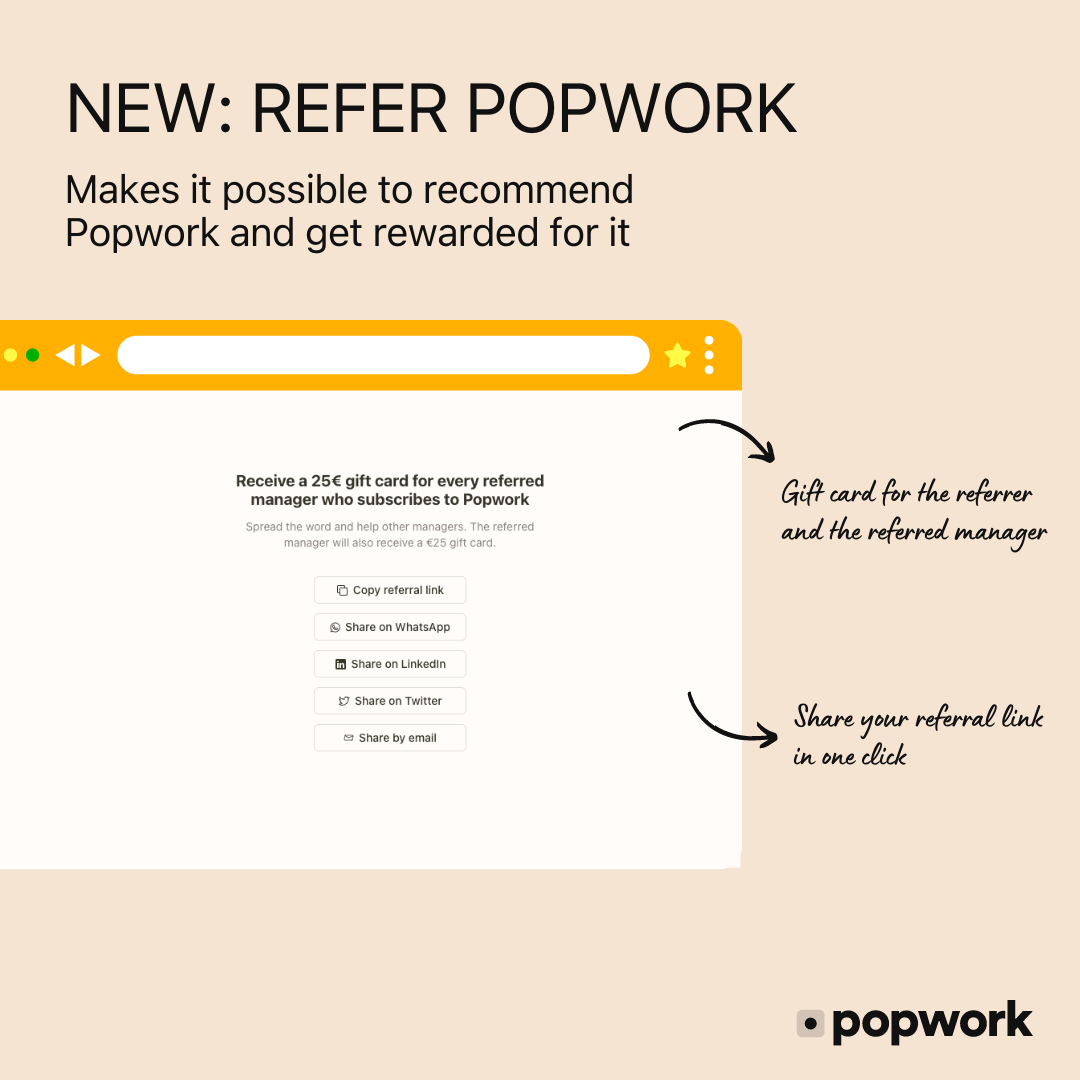 Refer Popwork feature